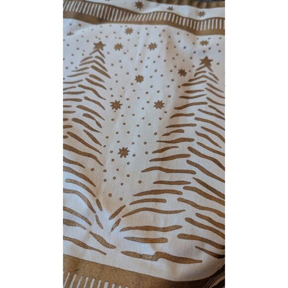 Park B Smith Christmas Tree Table Runner Ivory Gold 72” PBS Oblong Stars Decor - Picture 9 of 9